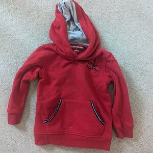5T Calvin Klein Red Hooded Sweater